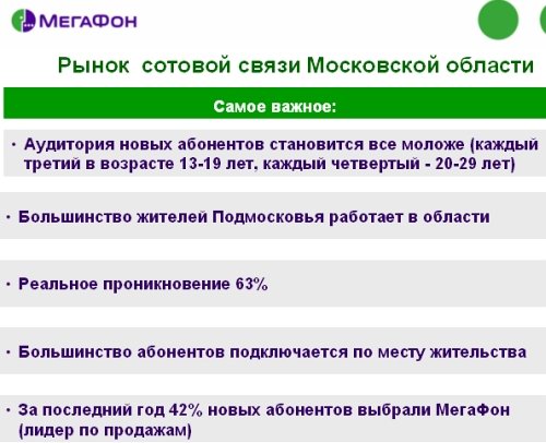 МегаФон-Москва, тариф &#171;Подмосковный&#187;: Две важные новости в одном флаконе