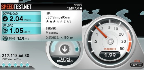 Билайн 3G Москве: пробный in-use