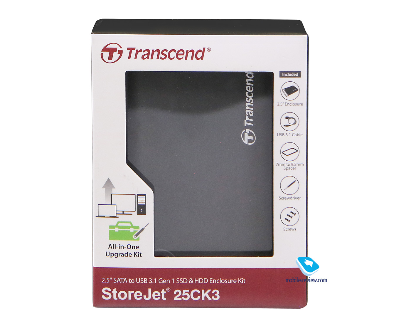 External enclosure for 2.5 inch SSD / HDD - Transcend StoreJet 25CK3