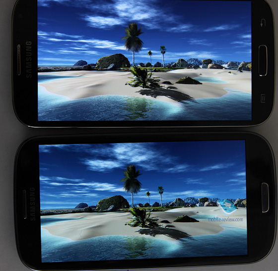 Сравнение экранов Samsung Galaxy S IV и Samsung Galaxy S III