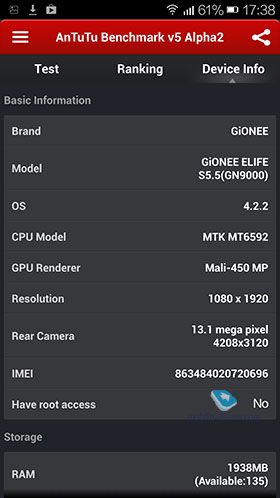 GioNee S5.5