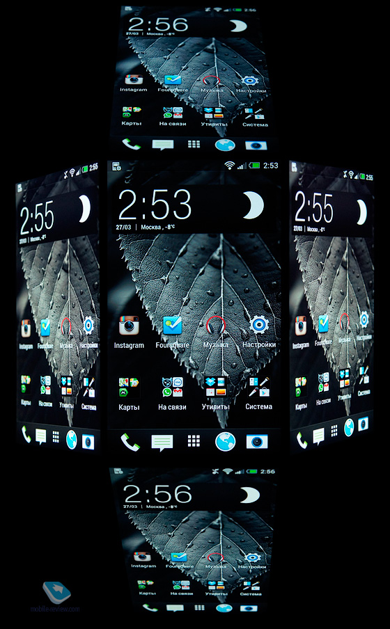 HTC One. Углы обзора