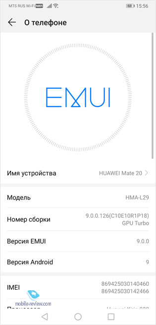    Huawei EMUI 9.0