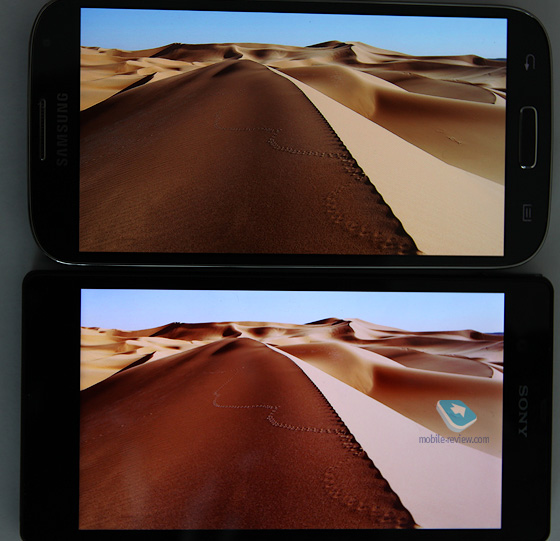 Сравнение экранов Samsung Galaxy S IV и Sony Xperia Z