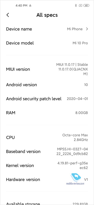     Xiaomi Mi 10 Pro